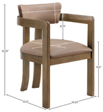 Lavrin - Vegan Leather Upholstered Dining Arm Chair (Set of 2) - Walnut Base