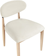 Riccio - Performance Fabric Upholstered Dining Side Chair (Set of 2) With Light Brown Legs - Cream