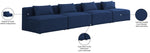 Cube - Linen Modular 4 Seat Armless Sofa