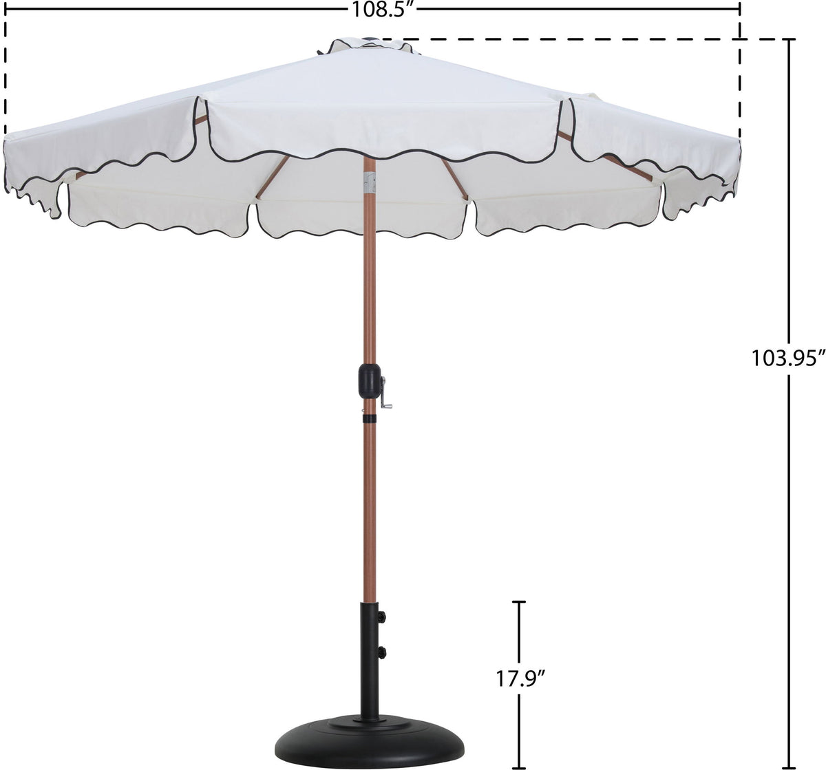 Amalfi - Patio Umbrella - Black Base / Light Brown Pole