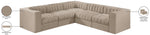 Rummi - Symmetrical Velvet Performance Fabric Upholstered 5 Piece Modular Sectional