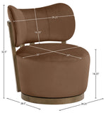 Elara - Velvet Upholstered Swivel Accent Chair - Stained Brown