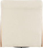 Neria - Chenille Fabric Upholstered Swivel Accent Chair - Cream / Painted Natural