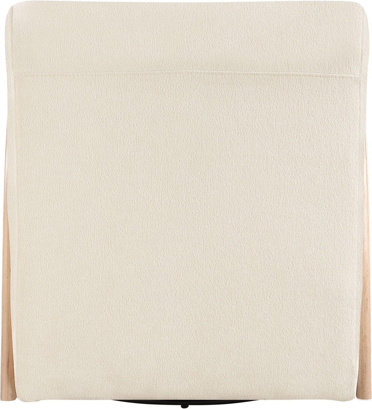 Neria - Chenille Fabric Upholstered Swivel Accent Chair - Cream / Painted Natural
