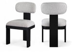 Timbra - Linen Textured Fabric Upholstered Dining Chair (Set of 2) - Black Base