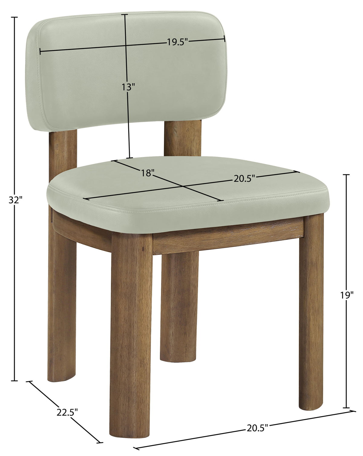 Paloma - Vegan Leather Upholstered Dining Chair (Set of 2) - Brown Frame