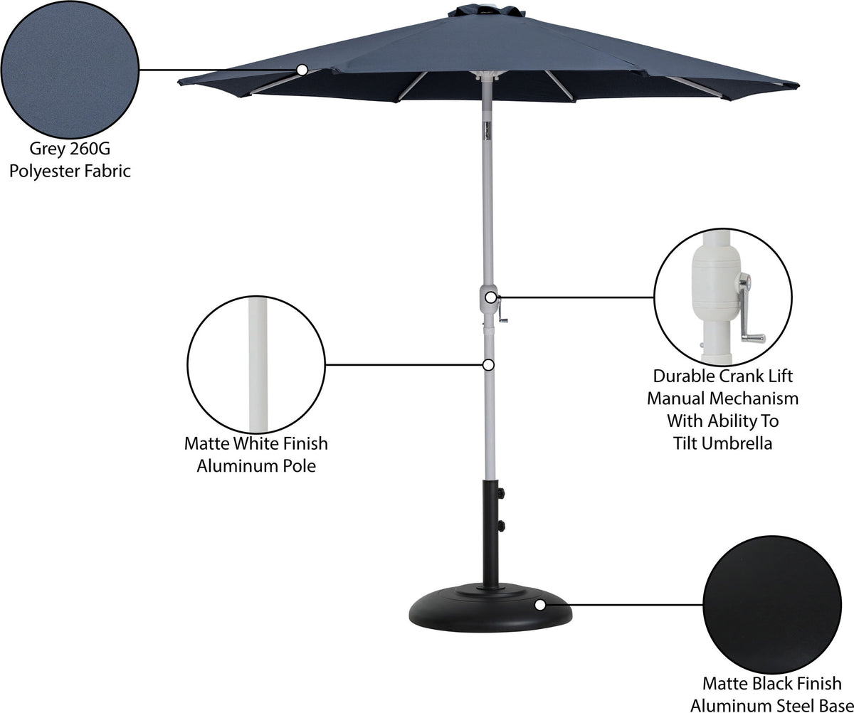 Fiji - Aluminum Patio Umbrella With Round Black And White Base