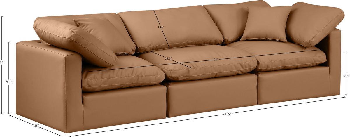 Indulge - Faux Leather 3 Seat Modular Sofa