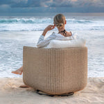 Santorini - Outdoor Swivel Lounge Chair - Brown