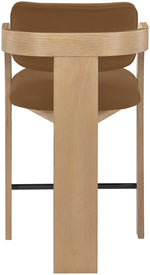 Cedra - Velvet Performance Fabric Upholstered Counter Stool - Natural Frame