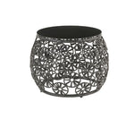 Hikre - Patio Lounge Chair & Side Table - Clear Glass, Charcoal Fabric & Black Wicker