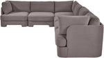 Hammond - Velvet Performance Fabric Upholstered 6 Piece Corner Sectional