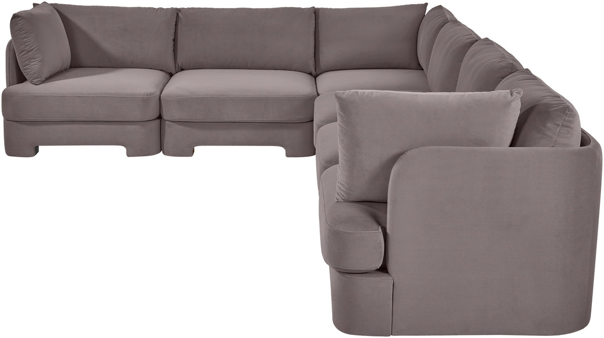 Hammond - Velvet Performance Fabric Upholstered 6 Piece Corner Sectional