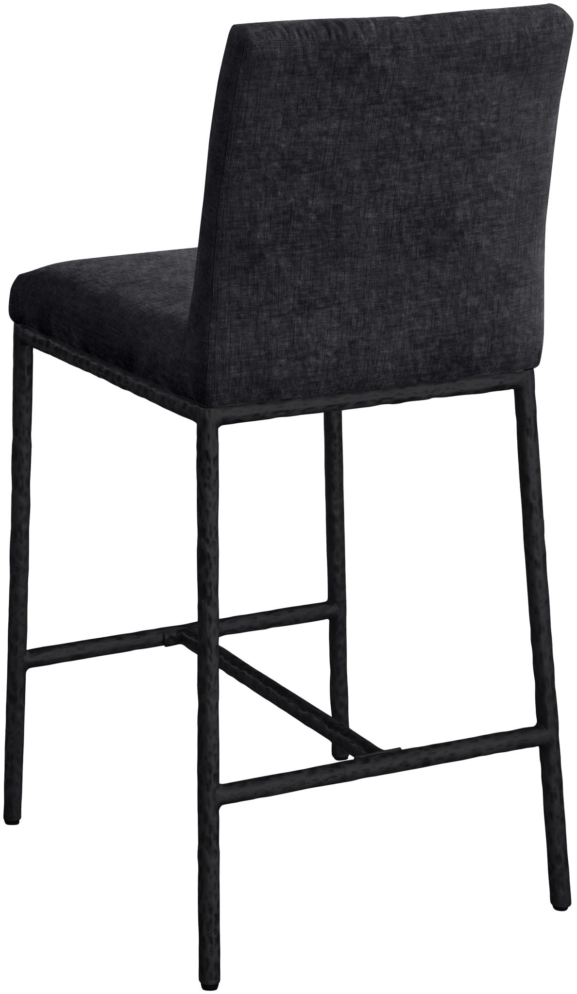 Reeves - Chenille Fabric Upholstered Counter Stool (Set of 2) - Black Base