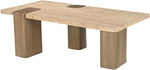 Ravenna - Genuine Fabric Travertine And Oak Wood Table