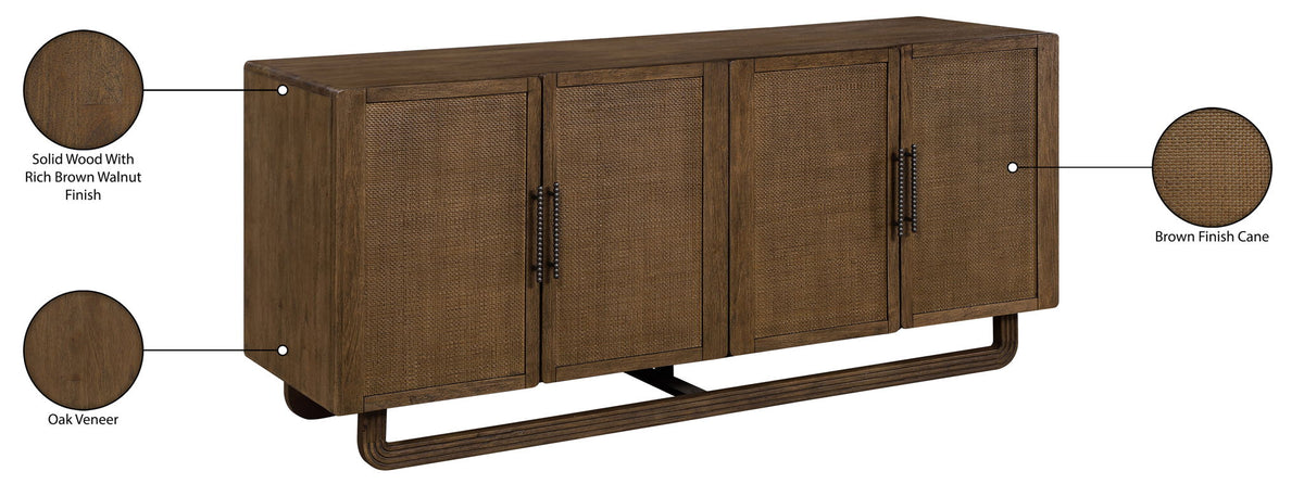 Sova - Solid Wood, Oak Veneer And Stainless Steel Sideboard/Buffet