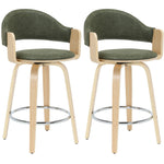 Daxton - Swivel Counter Height Round Back Wood Bar Stool With Faux Leather Seat