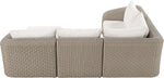 Seacrest - 123.25" Olefin Water Resistant And Wicker 5 Piece Outdoor Patio Modular Sectional