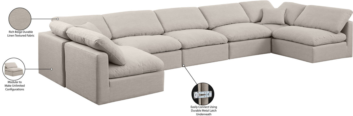 Indulge - Linen 7 Piece Modular U-Shaped Sectional