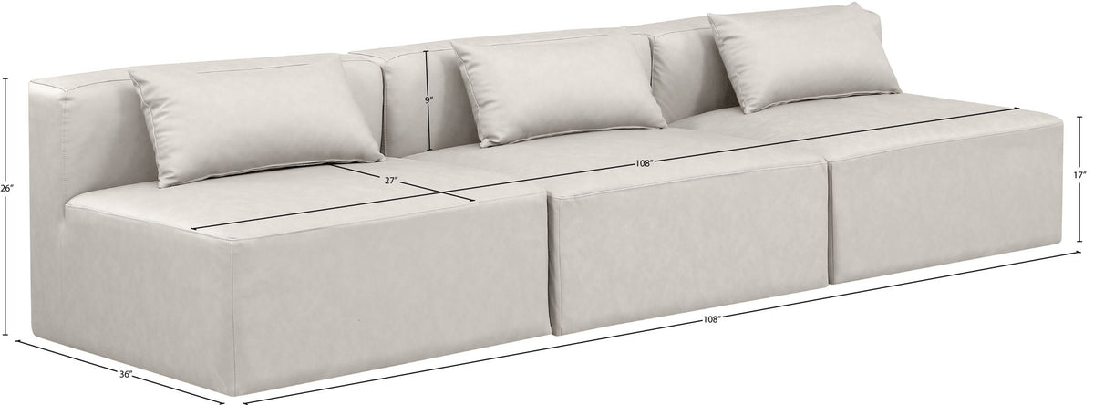 Cube - Modular 3 Seat Armless Sofa