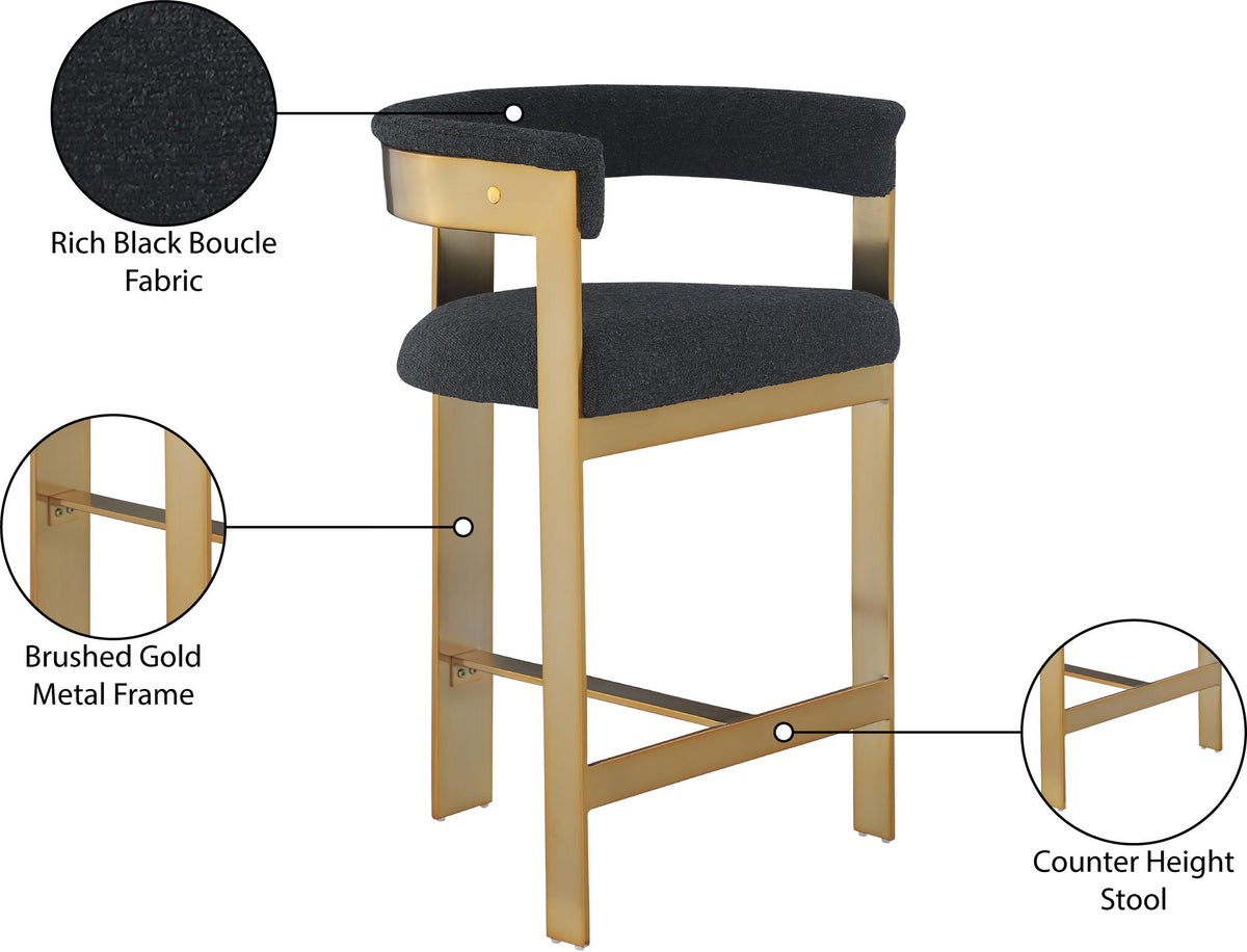 Romeo - Boucle Counter Stool With Gold Base (Set of 2)
