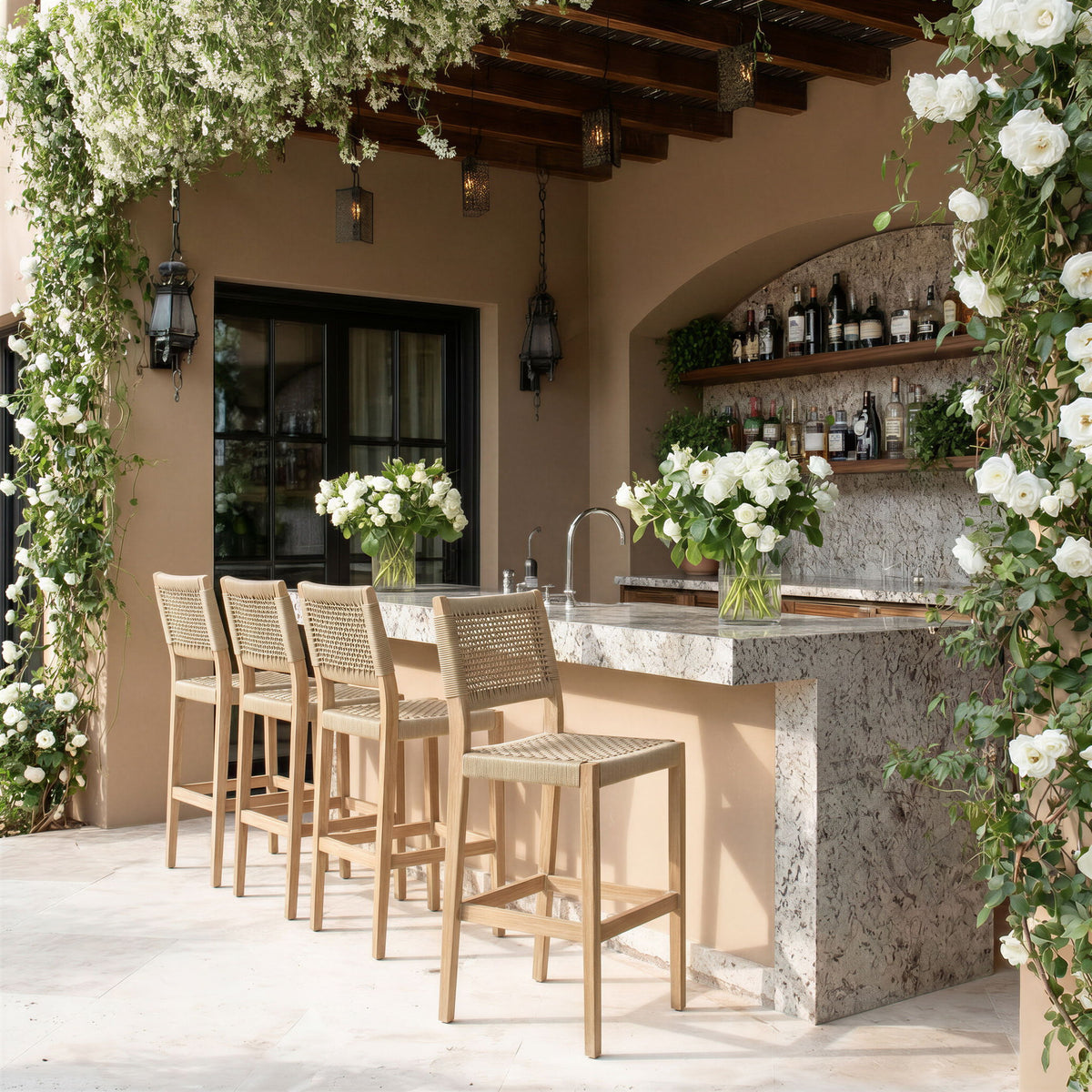 Corde - Outdoor Barstool - Beige
