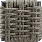 Ciela - Outdoor Dining Chair With Rattan Trim Aluminum Frame And Clouded Taupe Cushion (Set of 2) - Dark Bronze / Gray