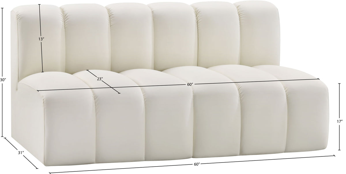 Arc - Faux Leather 2 Seats Modular Sofa