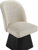 Marlowe - Linen Textured Fabric Upholstered Swivel Dining Side Chair - Stained Black