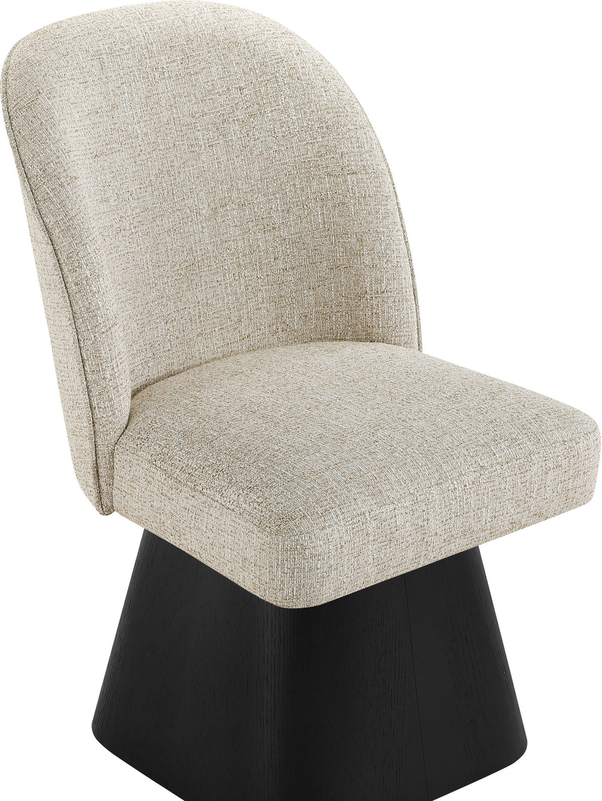 Marlowe - Linen Textured Fabric Upholstered Swivel Dining Side Chair - Stained Black