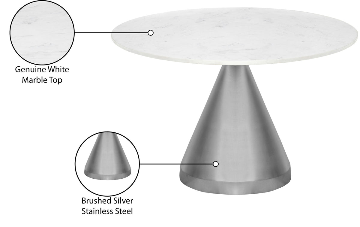 Emery - Marble/Stone Dining Table - White