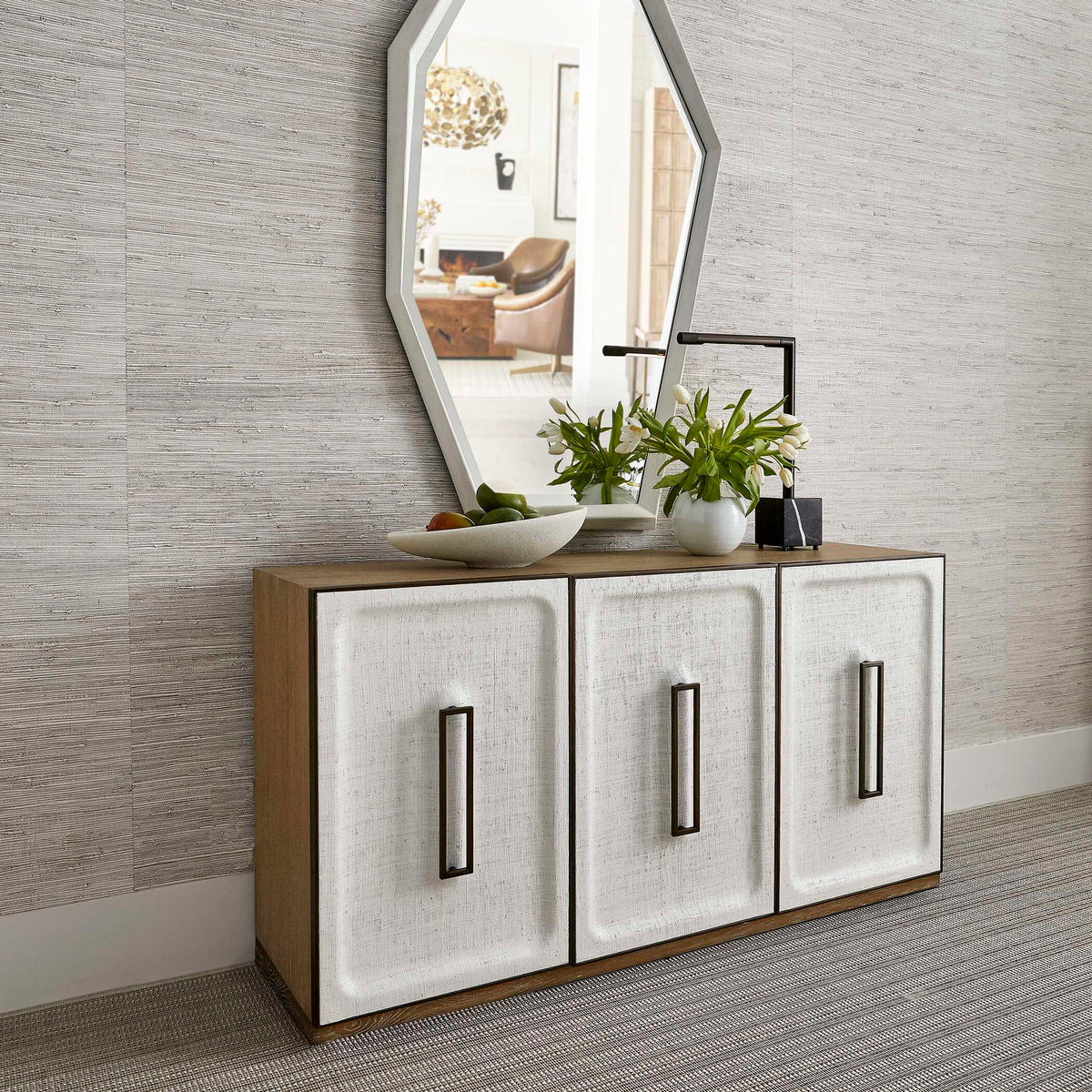 Linen 3 Door Cabinet - White