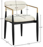 Riccio - Fabric Dining Arm Chair (Set of 2) - Black And Gold Frame