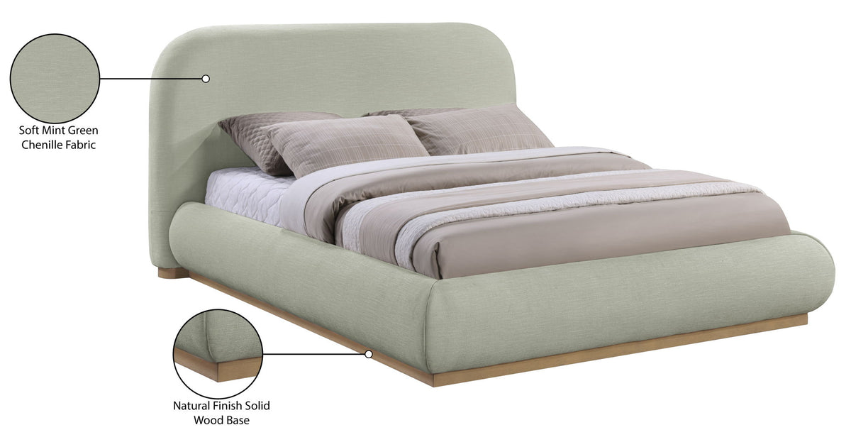 Vaughn - Chenille Bed With Natural Base