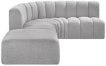 Arc - Boucle Fabric 5 Piece Corner Modular Sofa