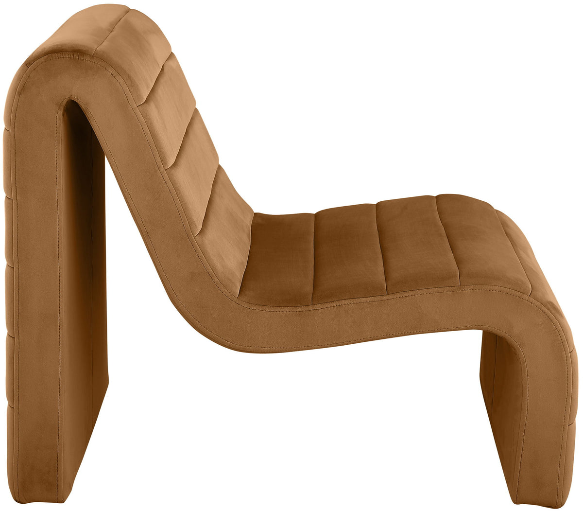 Ivy - Velvet Accent Chair - Saddle