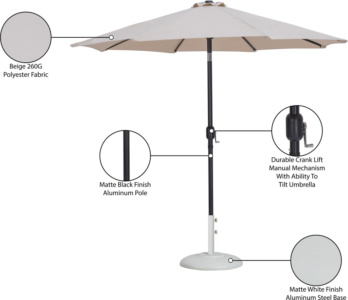 Fiji - Aluminum Patio Umbrella With Round White And Black Base