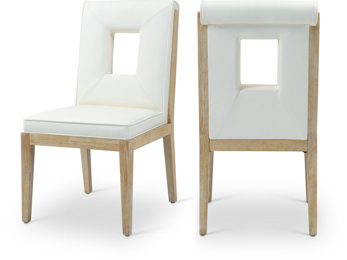 Gwendolyn - Faux Leather Dining Side Chair With Natural Frame (Set of 2)