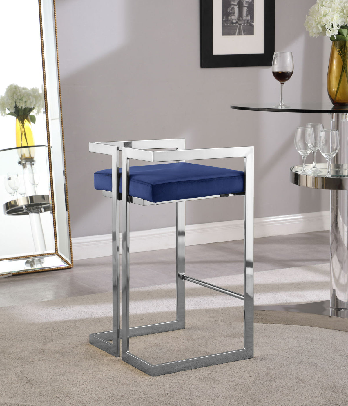 Ezra - Stool with Chrome Legs (Set of 2)