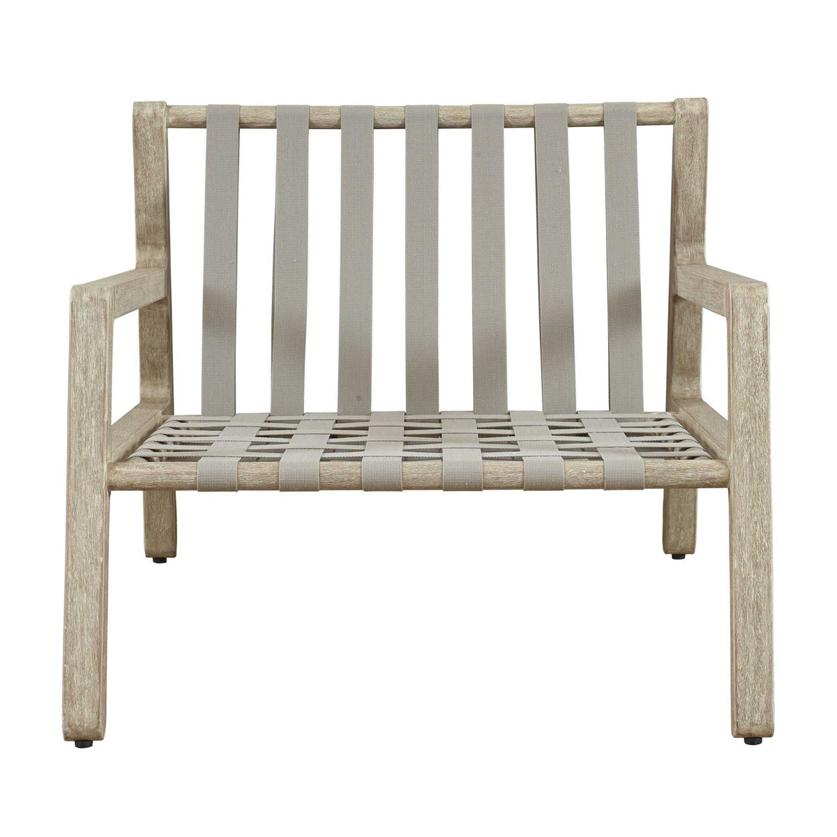 Strapped - Outdoor Lounge Chair - Light Brown / Pearl Silver