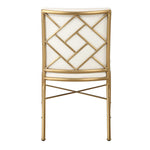Fretwork - Dining Chair - White / Gold