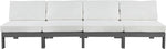 Nizuc - Outdoor Patio 4 Seat Armless Modular Sofa With Gray Frame