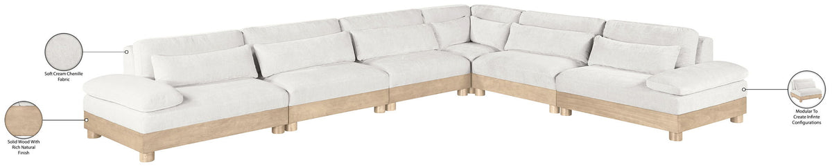 Turin - Chenille Fabric Upholstered Modular Sectional - White
