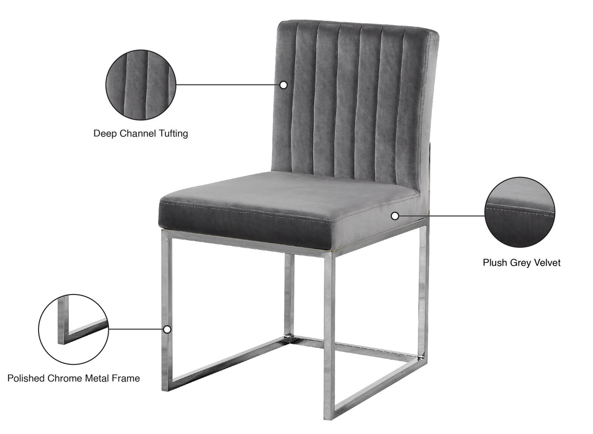 Giselle - Dining Chair with Chrome Base (Set of 2)