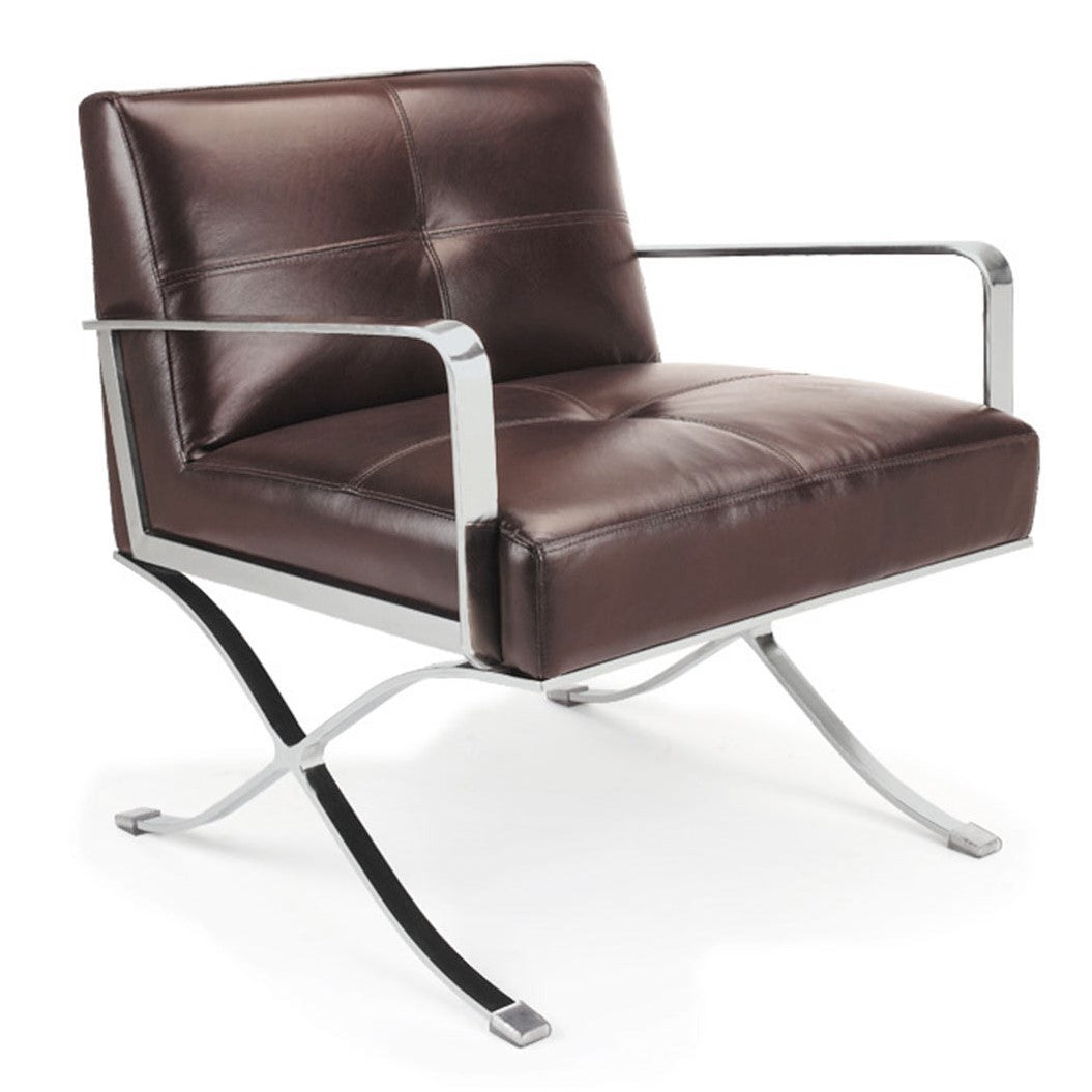 EC-011 Modern Brown Leather Lounge Chair by VIG Furniture - View 1