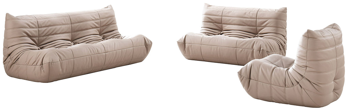Relax - Vegan Leather 77.75" Upholstered Sofa - Tan