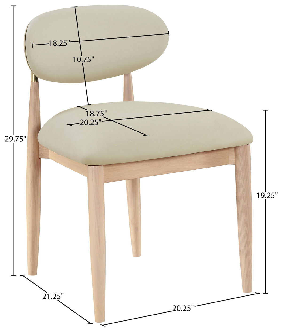 Riccio - Faux Leather Dining Side Chair (Set of 2) - Natural Frame