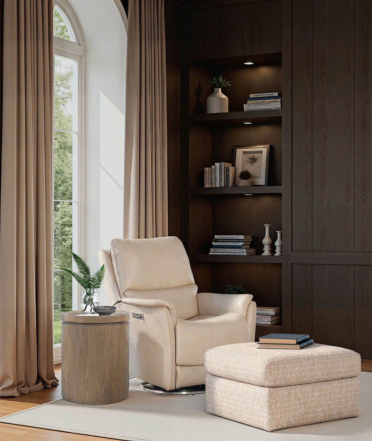 Sonnet - Round Side Table - Dark Gray / Light Brown