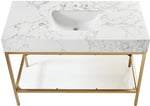 Marmo - Engineered Marble Bathroom Vanity With Gold Base