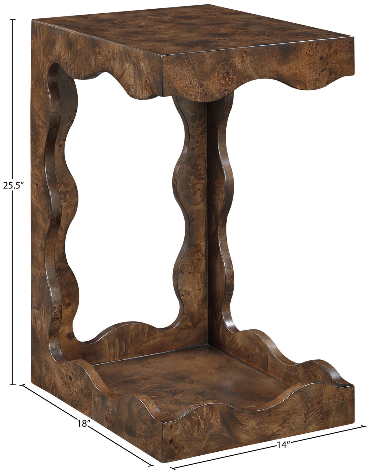 Vassa - Burl Veneer End Table